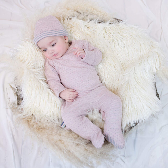 organicera organic baby sleepsuit rose