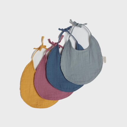 organicera organic cotton muslin bibs set of 4 pcs