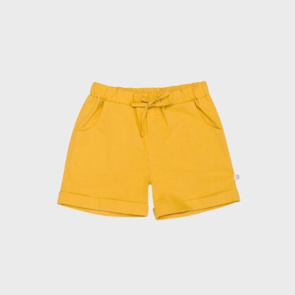 organicera organic gabardine shorts mustard