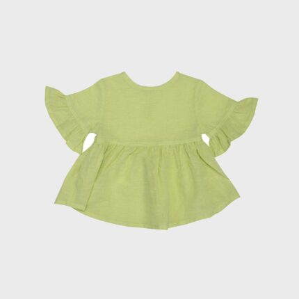 organicera organic hemp baby blouse apple green