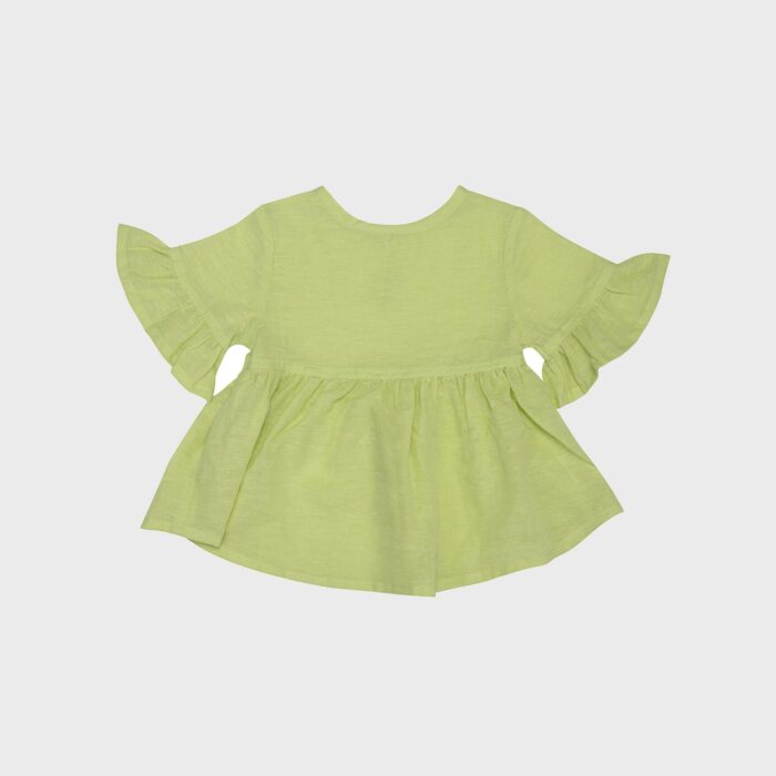 organicera organic hemp baby blouse apple green