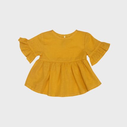 organicera organic hemp baby blouse mustard
