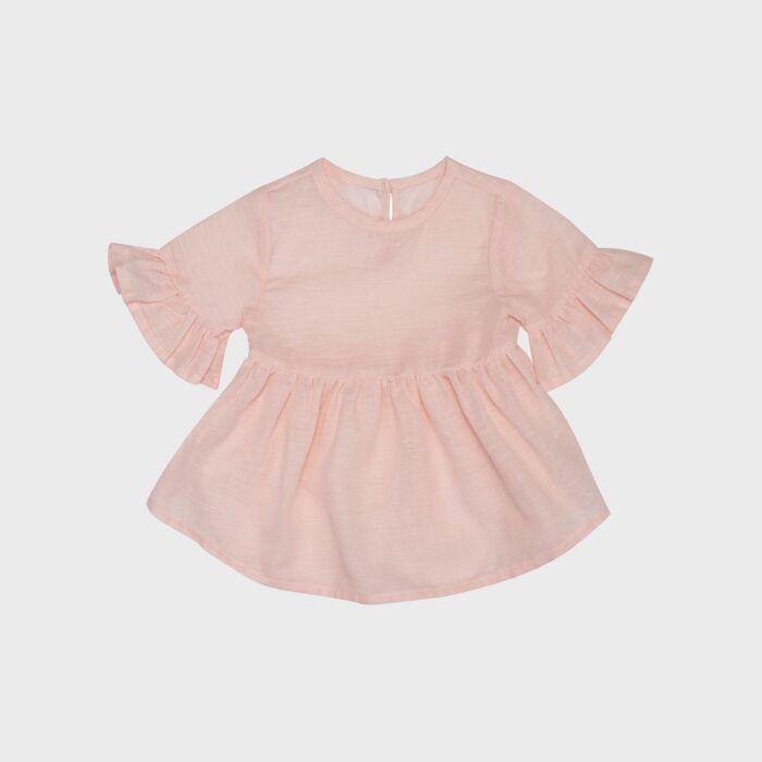 organicera organic hemp baby blouse rose
