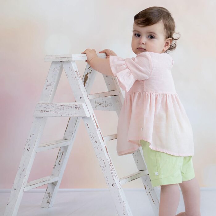 organicera organic hemp baby blouse rose