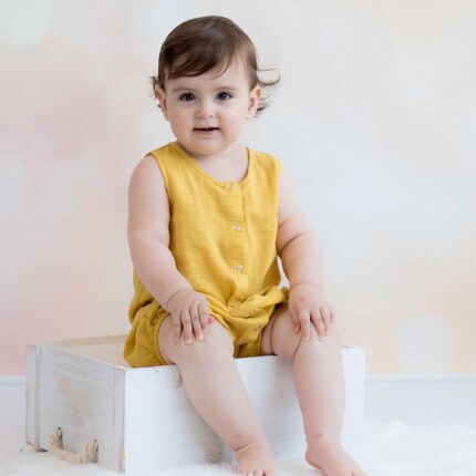 organicera organic hemp baby romper mustard