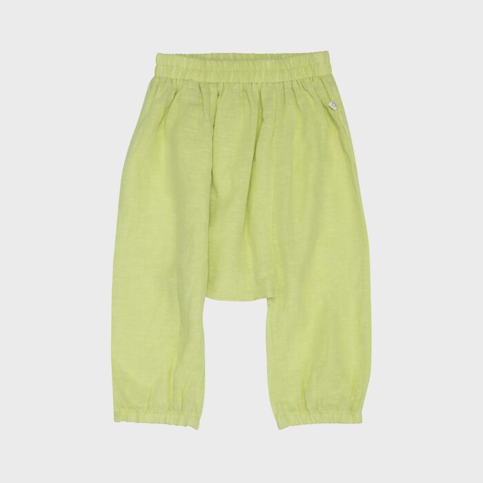 organicera organic hemp harem pants apple green