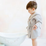 organicera organic muslin baby  bathrobe 1-2 years grey