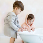 organicera organic muslin baby  bathrobe 1-2 years grey