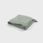 organicera organic muslin baby hooded towel aqua