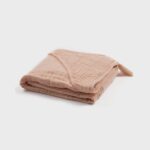 organicera organic muslin baby hooded towel salmon
