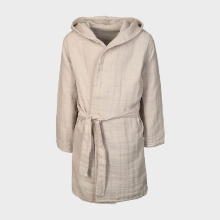 organicera organic muslin bathrobe- 5-6 years grey