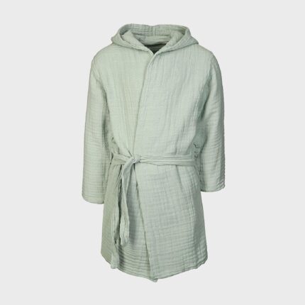 organicera organic muslin bathrobe 7-8 years mint