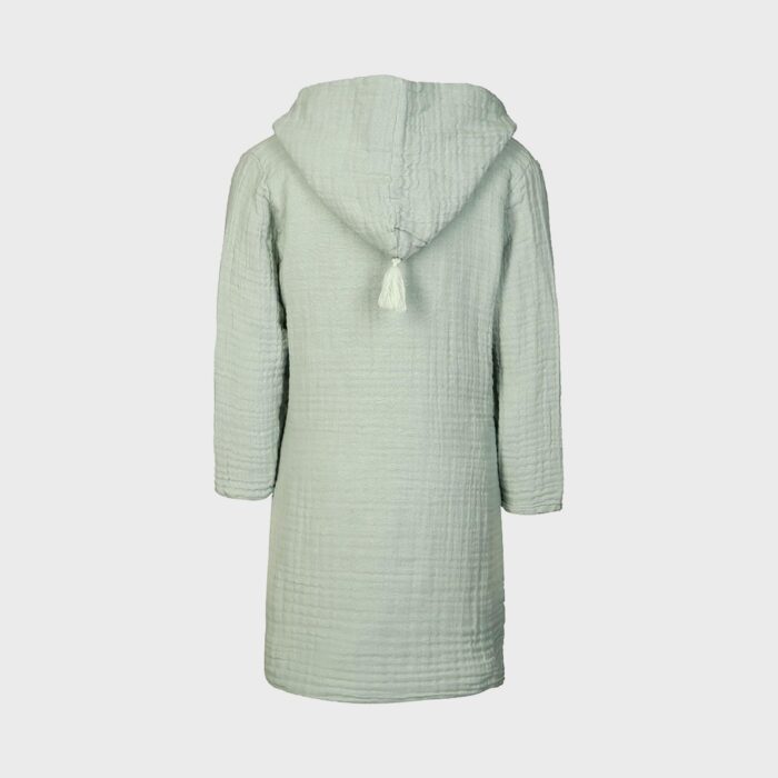 organicera organic muslin bathrobe 7-8 years mint