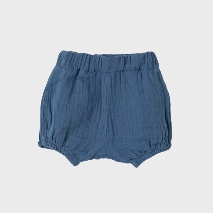 organicera organic muslin bloomer shorts ındigo