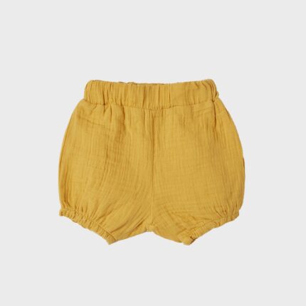 organicera organic muslin bloomer shorts mustard