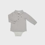 organicera organic muslin boys body suit shirt grey