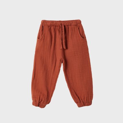 organicera organic muslin children pants rust