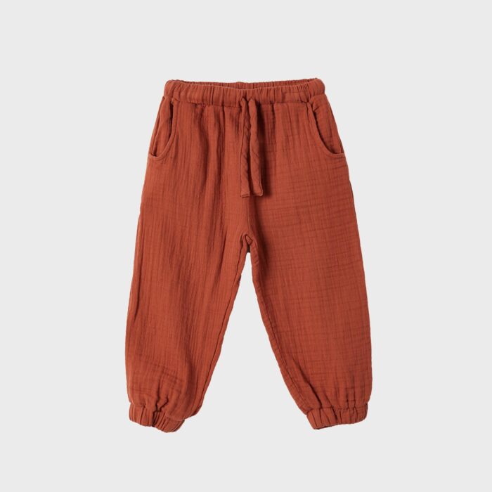 organicera organic muslin children pants rust