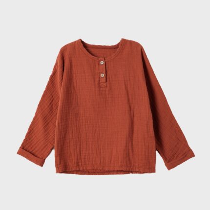 organicera organic muslin children top rust