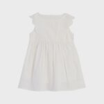 organicera organic muslin dress with scallop ecru