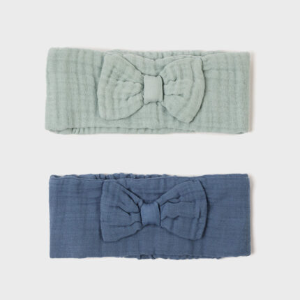 organicera organic muslin head band 2 pcs aqua indigo