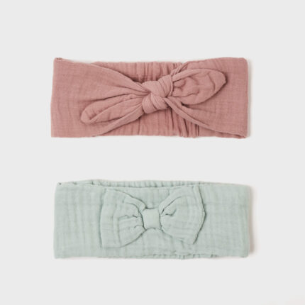 organicera organic muslin head band 2 pcs aqua plum