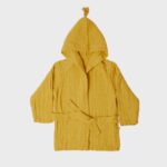 organicera organic muslin kids bathrobe 3-4 years-mustard