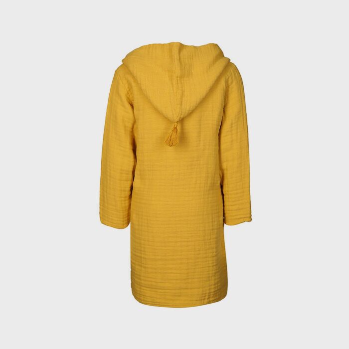 organicera organic muslin kids bathrobe 5-6 years mustard