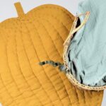 organicera organic muslin leaf mat padded mustard