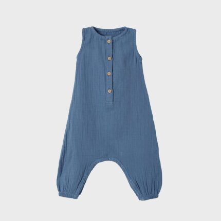 organicera organic muslin overall indigo