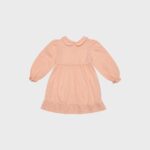 organicera organic muslin petar pan collar dress salmon