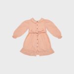 organicera organic muslin petar pan collar dress salmon
