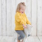 organicera organic muslin peter pan collar body suit blouse mustard