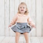 organicera organic muslin peter pan collar body suit blouse salmon