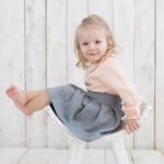 organicera organic muslin peter pan collar body suit blouse salmon
