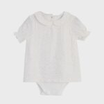 organicera organic muslin peter pan collar shirt body white glitter