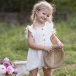 organicera organic muslin romper with frills white