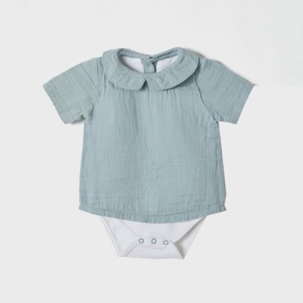organicera organic muslin shirt body aqua