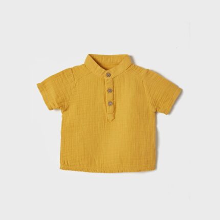 organicera organic muslin shirt mustard