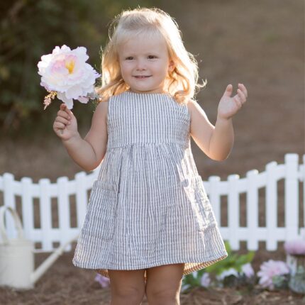 organicera organic muslin sleeveless dress with pocket grey