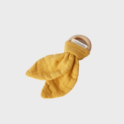 organicera organic muslin teether mustard