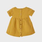 organicera organic short sleeve dress mustard