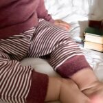 organicera organic pants with folded waist bordeaux