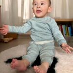 OrganicEra organic baby sweatshirt Aqua