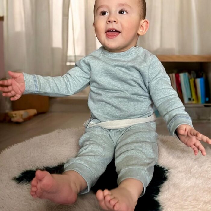 OrganicEra organic baby sweatshirt Aqua