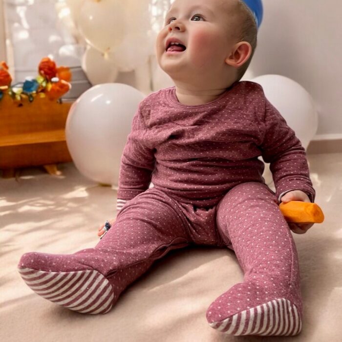 organicera organic baby sleepsuit bordeaux