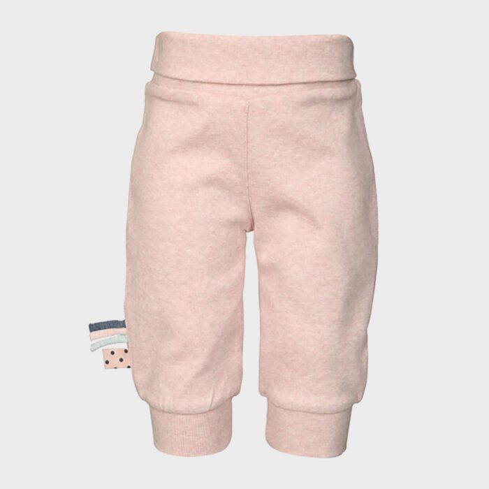 organicera organic baby pants with elastic band rose