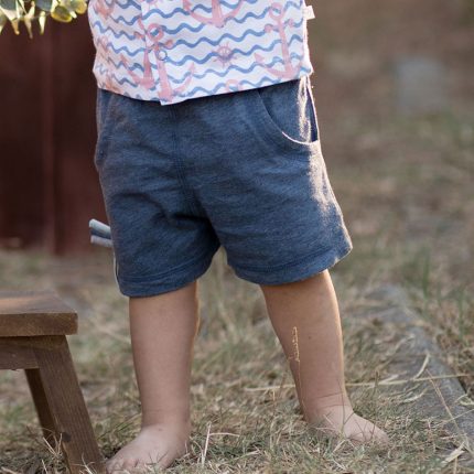 organicera organic baby shorts indigo