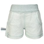 organicera organic baby shorts with folded waist, aqua stripe