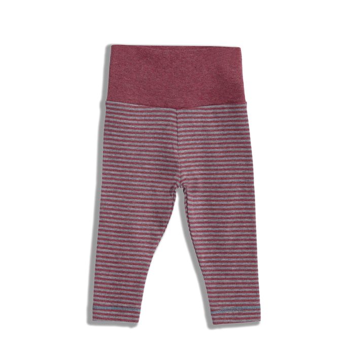 OrganicEra organic baby leggings bordeaux grey melange